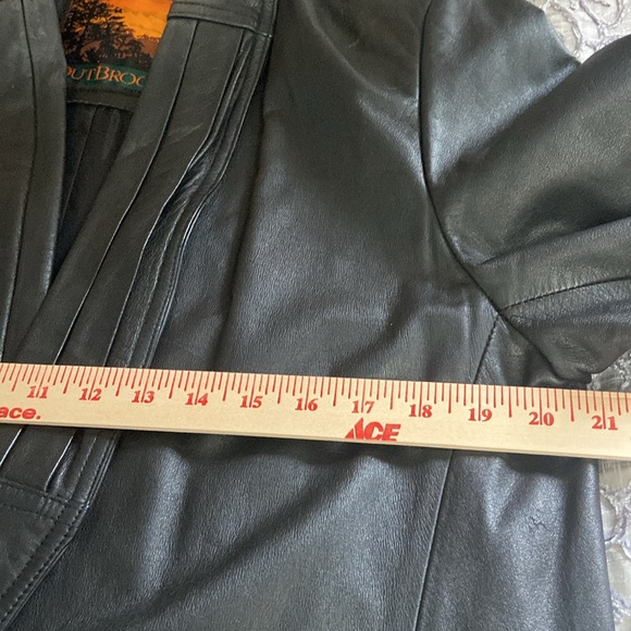 OUTBROOK 100% Leather Vintage Long Light Padded Shoulder Fully Lined Women Coat - Picture 9 of 11